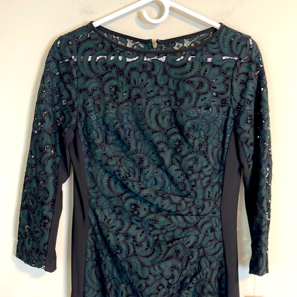 Lauren by Ralph Lauren green and black lace dress size 8